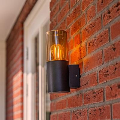 Blaze - LED Wandlamp - Up light - E27 Fitting - IP44 Waterdicht - Smokey glas
