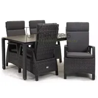 Tuinstoel Prato Forte wicker met GOA HPL 160 cm donker grijs