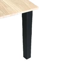 Set stalen tapse tafelpoot zwart vierkant 5 bij 5 cm en hoogte 72 cm (5 x 5 cm) - 4 stuks