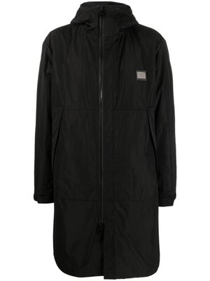 Dolce & Gabbana manteau à plaque logo - Noir
