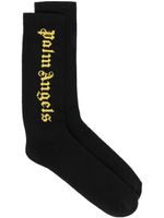 Palm Angels chaussettes à logo en intarsia - Noir