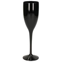 Onbreekbaar champagne/prosecco flute glas zwart kunststof 15 cl/150 ml - Champagneglazen - thumbnail