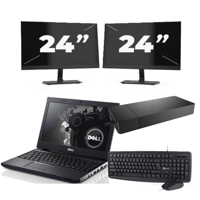 Dell Precision 3350 - Intel Core i7-10e Generatie - 15 inch - 16GB RAM - 256GB SSD - Windows 11 + 2x 24 inch Monitor