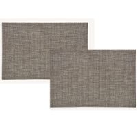 12x Rechthoekige placemats lurex bruin/goud kunststof 45 x 30 cm - thumbnail