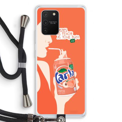 Peach please!: Samsung Galaxy S10 Lite Transparant Hoesje met koord