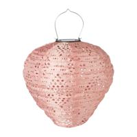Solar barok lampion - roze - ø28x30 cm