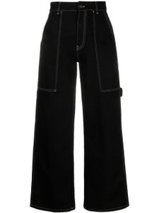 Stella McCartney jean ample à coutures contrastantes - Noir