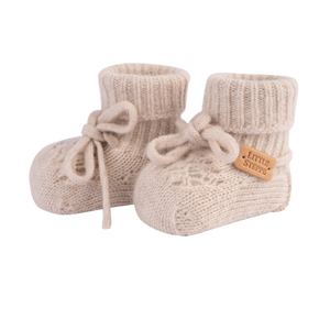 Wollen babyslofjes "Zuzu" (0-6 maanden) Beige