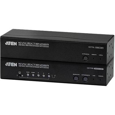 ATEN CE775-AT-G Extender (verlenging) VGA, USB, Serieel (9-pol.), Jackplug Via netwerkkabel RJ45 300 m