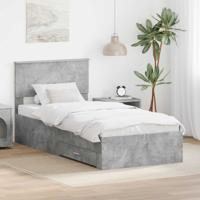 Bedframe met hoofdeinde Beton Grijs 90 x 190 cm Bewerkt hout