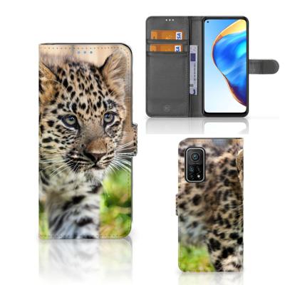 Xiaomi Mi 10T Pro | Mi 10T | Telefoonhoesje | Met pasjeshouder | Baby Luipaard