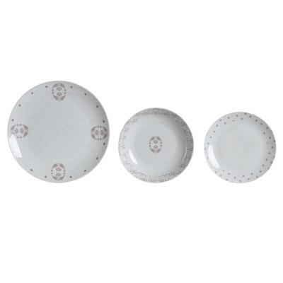 Serviesset DKD Home Decor Wit Roze Porselein Scandi 18 Onderdelen 27 x 27 x 3 cm (2 Stuks)