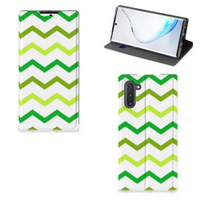 Samsung Galaxy Note 10 Hoesje met Magneet Zigzag Groen