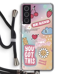 Positivity: Samsung Galaxy S21 FE Transparant Hoesje met koord