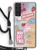 Positivity: Samsung Galaxy S21 FE Transparant Hoesje met koord