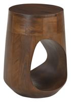 Artistiq Ronde Bijzettafel 'Khaleel' Mangohout, 32cm, kleur Bruin