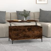 Salontafel 90x44,5x45 cm bewerkt hout gerookt eikenkleurig - thumbnail
