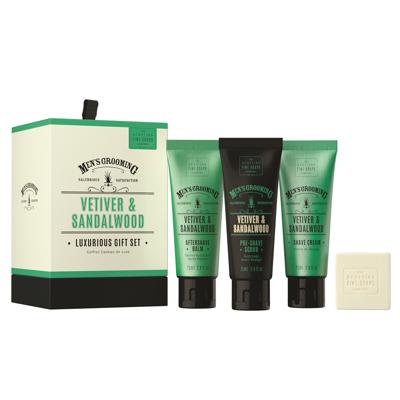 Scottish Fine Soaps Men's Grooming Vetiver & Sandalwood Luxurious Gift Set