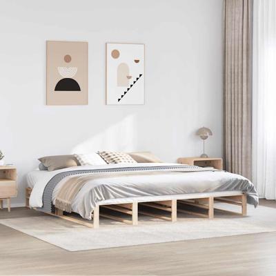 Bedframe zonder matras massief grenenhout 200x200 cm