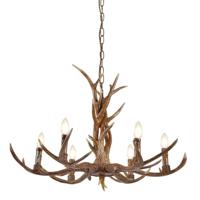 Searchlight Houten hanglamp Stag Ø 80 6416-6BR