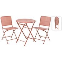Relaxwonen - tuinset - bistroset - roze - tafel + 2 stoelen - thumbnail
