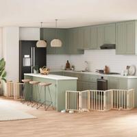 Hondenhek inklapbaar met deur 15 panelen 750 cm populierenhout