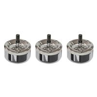 3x stuks ronde draaiasbak/drukasbak chroom 13 cm