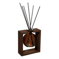 Geurstokjes in luxe houder hout/glas - Amber - 250 ml - geurverspreider - interieurparfum