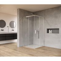 Saniclass Casus Douchecabine - 100x100x200cm - hoekinstap - helder glas - profiel - chroom SAO1142