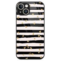 iPhone 14 glazen hardcase - Hart streepjes