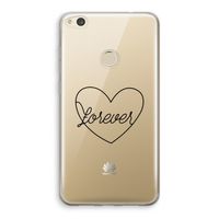 Forever heart black: Huawei Ascend P8 Lite (2017) Transparant Hoesje