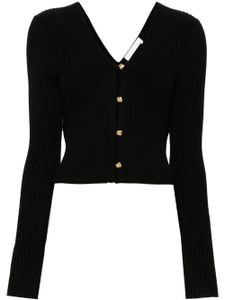 Chloé cardigan crop à design nervuré - Noir