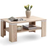 FMD Salontafel met schap 100x60x46 cm eikenkleurig - thumbnail