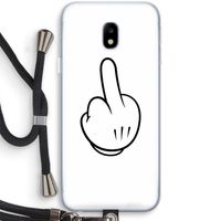 Middle finger white: Samsung Galaxy J3 (2017) Transparant Hoesje met koord