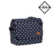 New Rebels ® Star26 - Medium Schoudertas A4 - Crossbodytas met flap - with stars - shadow blue with stars