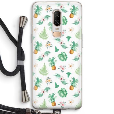 Ananas bladeren: OnePlus 6 Transparant Hoesje met koord