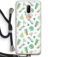 Ananas bladeren: OnePlus 6 Transparant Hoesje met koord