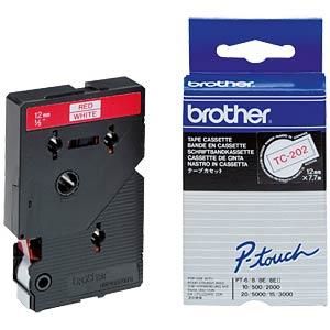 Labeltape Brother P-touch TC-202 12mm rood op wit