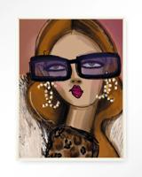 Urban Cotton Wandkleed 'Diva' 110 x 145cm in Floating Frame - off white