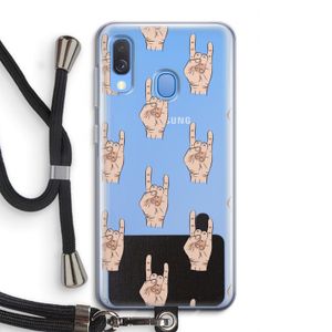Rock: Samsung Galaxy A40 Transparant Hoesje met koord