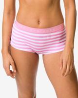 HEMA Damesboxer katoen everyday tailleband strepen roze (roze)