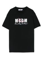 MSGM Kids t-shirt en coton à logo imprimé - Noir