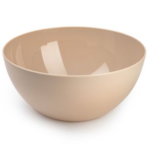 Serveerschaal/saladeschaal - D28 x H14 cm - kunststof - beige