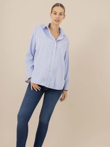 Klassieke slim-fit zwangerschapsbroek zonder band classic ENVIE DE FRAISE jeansblauw