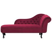 Beliani NIMES - Chaise longue-Rood-Fluweel