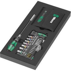 Wera 9750 Schuimrubberen inzetstuk met Kraftform Kompakt en Tool-Check PLUS Set 1, 57-delig gereedschapsset