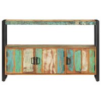 The Living Store Houten dressoir - 120 x 30 x 75 cm - Massief gerecycled hout en gepoedercoat staal - thumbnail