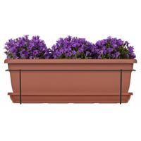 Plantenbakset met metalen steun en bakje - GARDEN ID Relax - Terra. 50 cm - Gerecycled en 100% recyclebaar - Volume voor planten