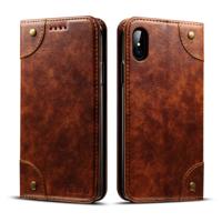 Voor iPhone XS/X barokke eenvoudige horizontale Flip lederen draagtas met houder & kaartsleuven & portemonnee (licht bruin) Voor iPhone XS/X barokke eenvoudige horizontale Flip lederen draagtas met houder & kaartsleuven & portemonnee (licht bruin)
