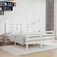 Bedframe massief hout wit 140x200 cm